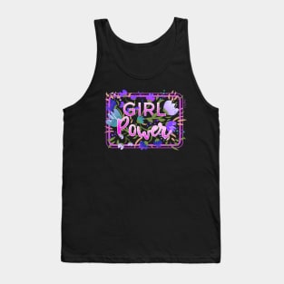Girl Power Floral Typography (Pink and Purple colourway) Tank Top